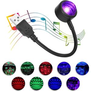 Kleurrijke LED Auto-interieur Ambient Sfeerverlichting - 4 Kleuren - 9 Functiemodel - Spraakbesturing - USB-verlichting - Voor Auto - Plug-in - Auto Dak Sterrenhemel Licht - Auto Date - Feest - Sfeerverlichting - Auto Accessoires .