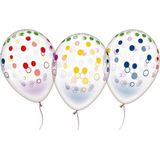 5x Transparante ballonnen met stippen 28 cm
