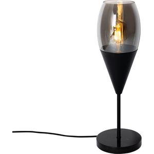 QAZQA drop - Moderne Tafellamp - 1 lichts - H 48 cm - Zwart - Woonkamers-sSlaapkamers-sKeuken