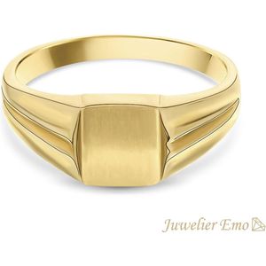 Juwelier Emo - 14 Karaat Gouden Kinderring jongens - MATTE LOOK - KIDS - MAAT 15.50