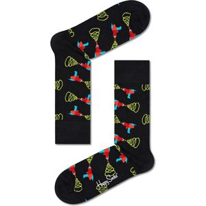 Happy Socks Lazer Quest sokken - Maat 41/46 - Zwart - 1 Paar
