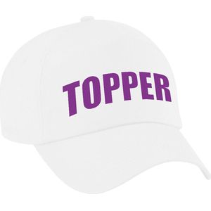 Topper verkleed pet wit - dames en heren - Toppers