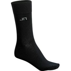 10x paar Zwarte heren/dames sokken maat 45-47 - Voordelige basic sokken