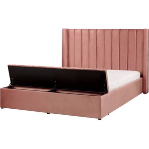 NOYERS - Tweepersoonsbed - Roze - 160 x 200 cm - Fluweel