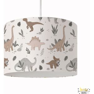 Hanglamp dinosaurussen - lampen - 30x30x24 cm - kinder & babykamer - kunststof - wit - excl. lichtbron