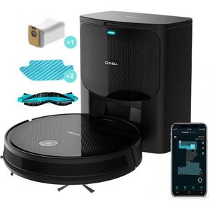 Cecotec Conga 2499 Ultra Home Titanium Robot met zelflegende basis, gyroscoop-technologie, 2100 Pa, app, multifunctionele borste