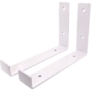 Maison DAM - Plankdragers L vorm up - Wandsteunen – 20cm – Wit - Incl. bevestigingsmateriaal + schroefbit
