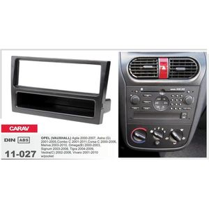 1-DIN OPEL Agila 2000-2007, Astra (G) 2001-2005, Combo (C) 2001-2011, Corsa (C) 2000-2006,  Tigra 2004-2009,  Vectra (C) 2002-2008, Vivaro 2001-2010  w/pocket (Black) afdeklijst / installatiekit Audiovolt 11-027