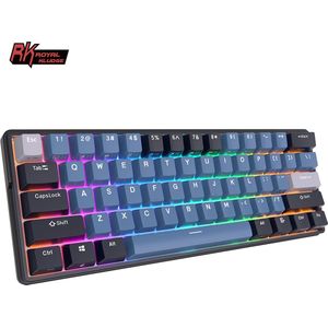 Royal Kludge RK61 Plus - Draadloos Toetsenbord - Mechanisch Gaming Toetsenbord - 61 Keys - RGB Keyboard - Blue Switches - Indigo