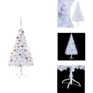 vidaXL Kerstboom Snowy Deluxe - 150 cm - LED-verlichting - USB-aansluiting - Decoratieve kerstboom