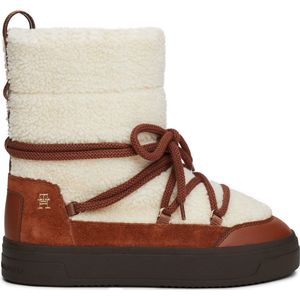 Tommy Hilfiger Lace-up Snowboot Boots Dames - Cognac - Maat 38