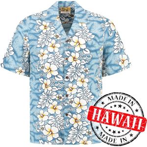 Hawaii Blouse Mannen - Shirt - Hemd - 100% Katoen - Overhemd Heren Korte Mouw - Made in Hawaii ""Oceaan Oase"" Maat S