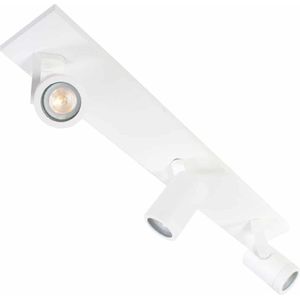 Witte balk spot Halospot | 3 lichts | wit | metaal | 65 x 9,5 cm | verstelbaar | plafondlamp | modern / strak design