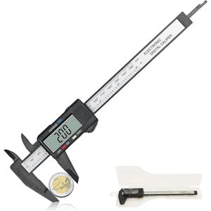 Digitale schuifmaat – koolstofvezel – lcd-display – nauwkeurige metingen tot 150 mm – resetfunctie – multifunctionele meetfunctie – 24 cm