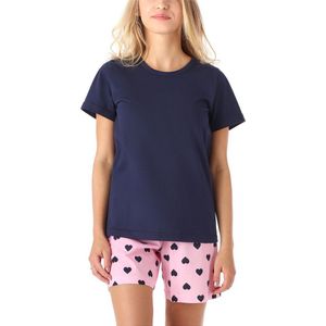 Merry Style Dames Pyjama - Korte mouwen - Korte broek - Katoen - MS-MS10-265-PJ - Marine Hart - 164