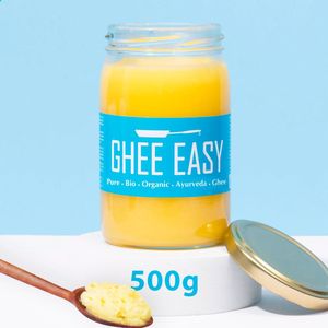 Ghee Easy Bio Ghee 500g - Zuivere Geklaarde Boter - 100% Biologisch - Perfect voor Paleo en Keto - Vrij van Gluten en Lactose - Ayurveda