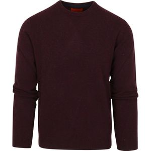 Suitable - Pullover Wol O-Hals Bordeaux - Heren - Maat L - Modern-fit