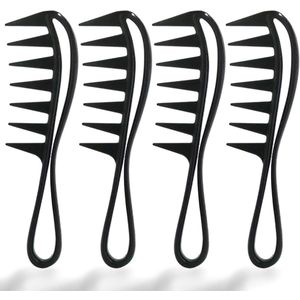 Professionele Set van 2 Kammen voor Haarstyling met Brede Tanden en Nauwkeurige Puntkammen