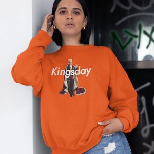 Oranje Koningsdag Trui Willem Alexander Kingsday - Maat XL - Uniseks Pasvorm - Oranje Feestkleding