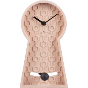 Tafelklok Honeycomb Pendulum - Beton - Roze