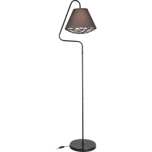 Staande lamp vloerlamp Gateshead E27 zwart en grijs