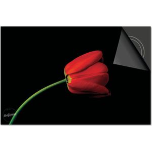 Inductie beschermer 81x52 - afdekplaat inductie mat - Dietrix Kookplaat beschermer - Base - Bloemen en Planten - Rode Tulp