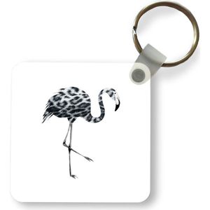 Sleutelhanger - Uitdeelcadeautjes - Flamingo - Vogel - Panterprint - Tekening - Plastic