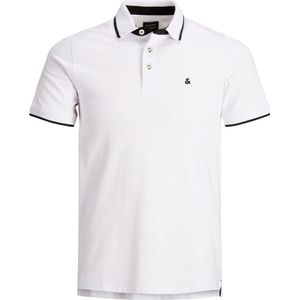 JACK & JONES PLUS SIZE Slim Fit Polo JJEPAULOS Plus Size met Contrastbies White