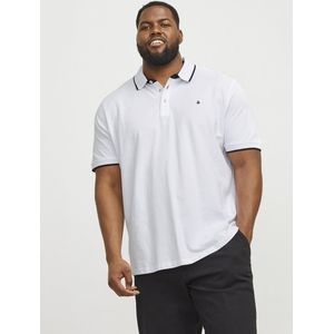 JACK & JONES PLUS SIZE Slim Fit Polo JJEPAULOS Plus Size met Contrastbies White