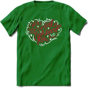 You Make My Heart Glow - Valentijn T-Shirt | Grappig Valentijnsdag Cadeautje voor Hem en Haar | Dames - Heren - Unisex | Kleding Cadeau | - Donker Groen - XXL