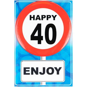 Happy age kaart 40 jaar (wenskaart met button)