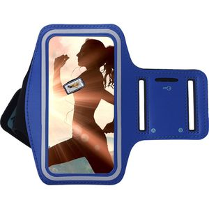 iPhone 14 Pro Max Sportband hoesje - iPhone 14 Plus sport armband hoesje Hardloopband Blauw