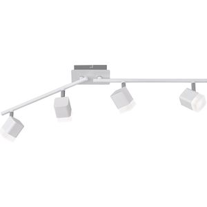 LED Plafondspot - Torna Ribon - 16W - Warm Wit 3000K - 4-lichts - Rechthoek - Mat Wit - Aluminium