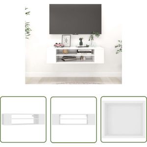 The Living Store Hangend TV-meubel - Hifi-kast - 100 x 30 x 26.5 cm - Wit