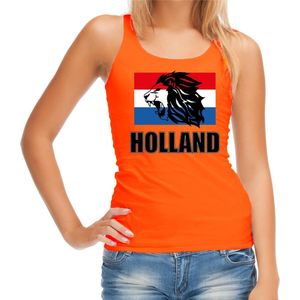 Oranje fan tanktop voor dames - met leeuw en vlag - Holland / Nederland supporter - EK/ WK kleding / outfit XL