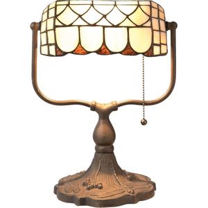 Tiffany tafellamp bankierslamp met trekschakelaar
