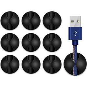 10 STUKS - Mini ronde Kabelhouders - Kabelorganisator - Thuiswerken - Zelfklevende kabelhouders - Kabel houder - Kabelverdeler - Zelfklevend - Kabelhouder - Bureau kabels - Kabelclip - Kabelklemmen - Autokabel - Kabelbinder - Kabelwinder