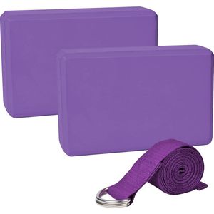 Goodivery ® Yogablok Set met Antislip Blokken en Verstelbare Katoenen Riempjes voor Yoga en Pilates