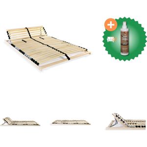 vidaXL Lattenbodem met 28 latten 7 zones 100x200 cm - Bedbodem - Inclusief Houtreiniger en verfrisser