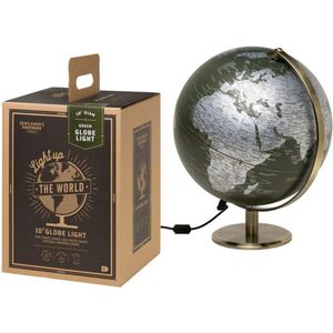 Gentlemen's Hardware - Tafellamp Wereldbol - groen/zwart - diameter 25,5 cm