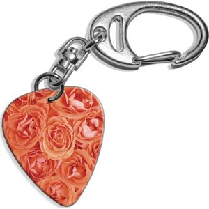 Plectrum sleutelhanger Roze Rozen