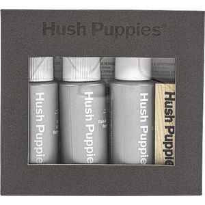 Hush Puppies - Shoe Care Kit - Cleaner en Conditioner / Rain & Stain Repellent / Sandal & Shoe Refresher/ Block & Brush - geschikt voor sneakers, leer, suede en nubuck