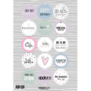 stickers Verjaardag pastel cadeaustickers sluitzegel 15 stuks