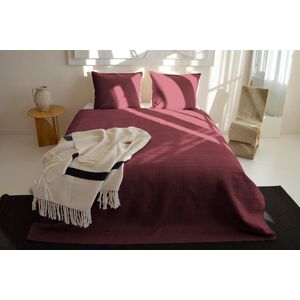 Zydante Home® - Bedsprei Incl. 2 Hoezen - 220x240 cm + 2 * 60x70 cm kussenslopen - Bordeaux Rood