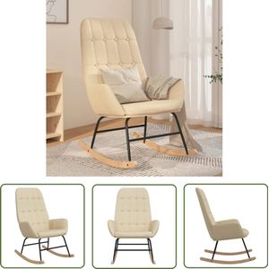 vidaXL Schommelstoel - Stof - Crèmekleurig Schommelstoel - Lounge Chair - Relaxfauteuil - Tuinstoel - Buitenstoel