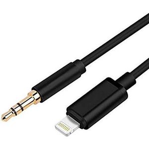 Lightning compatible naar 3.5mm AUX kabel 2 meter - zwart