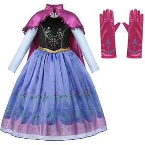 Prinsessenjurk meisje - Anna jurk - Prinsessen speelgoed - verkleedkleding meisje - Het Betere Merk - Lange roze cape - Maat 146/152 (150) - Carnavalskleding - Cadeau meisje - Verkleedkleren - Kleed