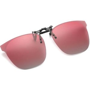 Clip on zonnebril roze / paars , cat eye