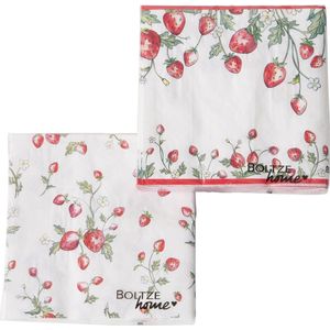 Boltze Home Servetten Aardbei 'Emily' papier 20-delig 34x34cm