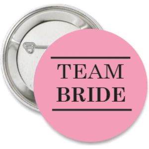 10X Button Team Bride roze met zwart - vrijgezellenfeest - bride to be - button - trouwen
